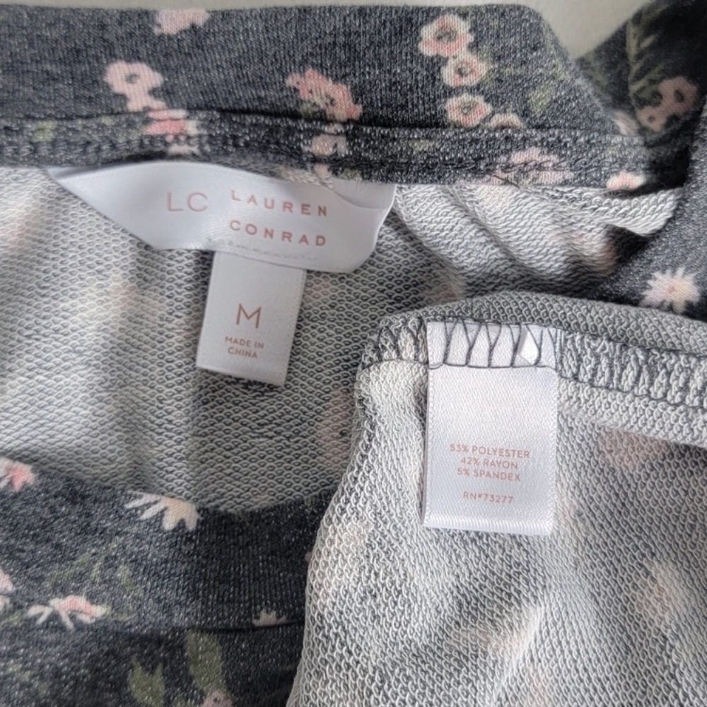 Lauren Conrad soft blue floral & heather tan tops bundle - Picture 5 of 6